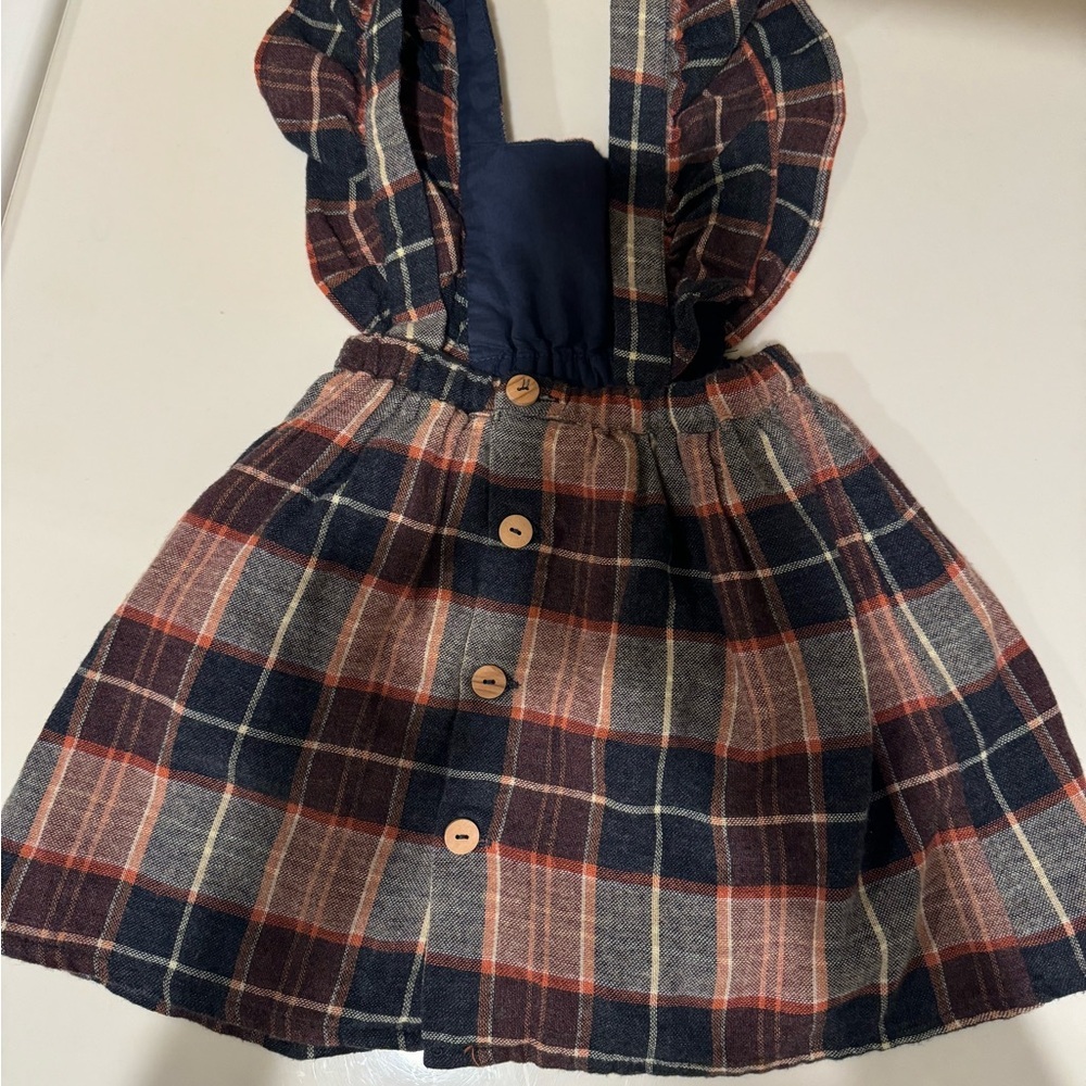 Zara plaid pinafore dress 2-3 years - Picture 3 of 5